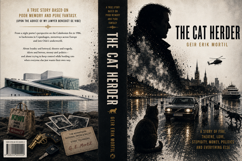 Full hardcover wrap for The Cat Herder by Geir Erik Mortil